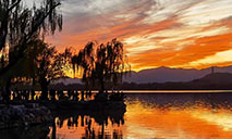 View of sunset glow in Beijing