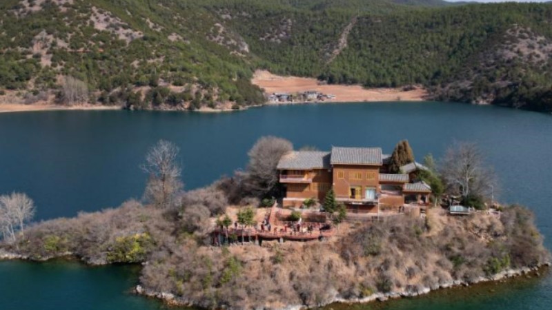 Mysterious natural scenery of Lugu Lake in Sichuan