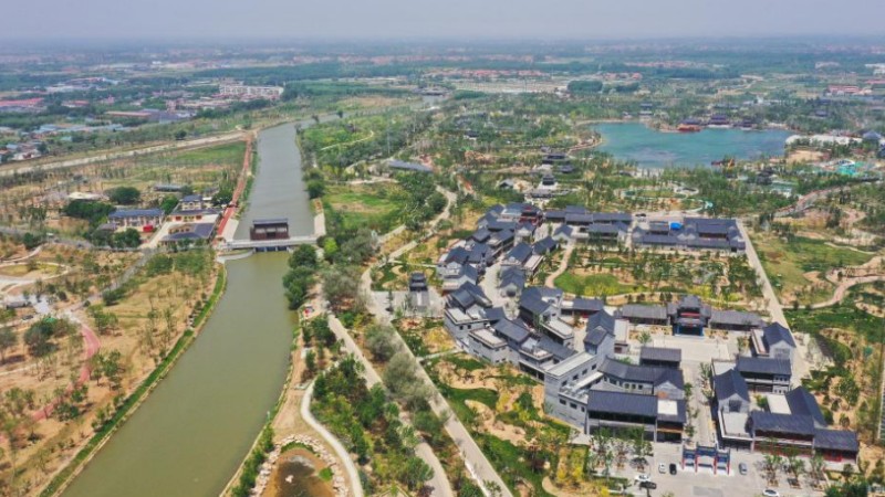 Aerial view of Cangzhou City in N China's Hebei