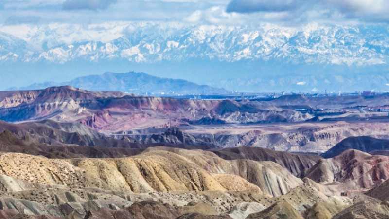 Magnificent autumn views of Danxia landform in NW China's Xinjiang