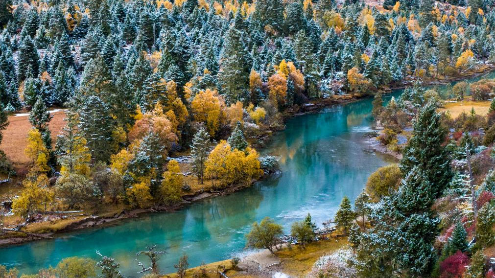 Autumn scenery of Gongbo'Gyamda County in Nyingchi, SW China's Tibet